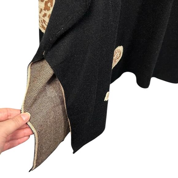 Entro Black Tan Cowboy Hat Print Mock Neck Pullover Sweater Womens Size Small - Picture 7 of 8